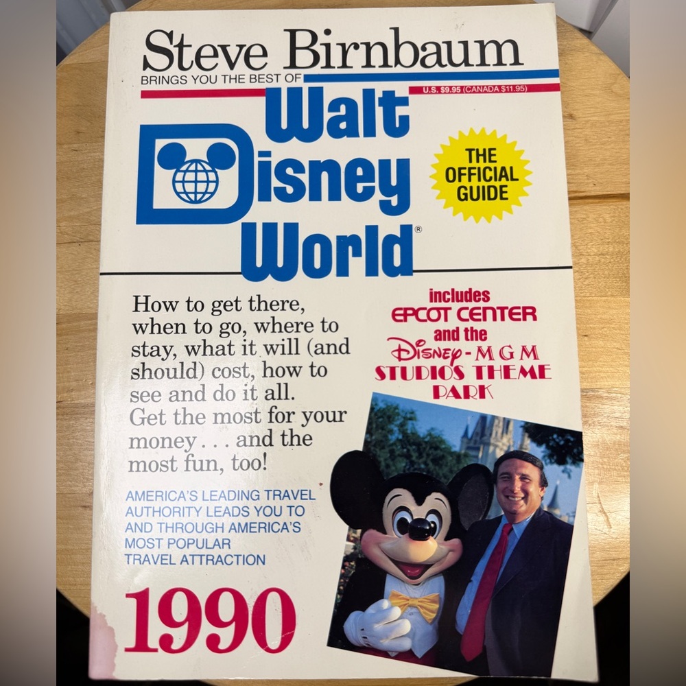Walt Disney World The Official Guide Book - Blue & White Cover 1990